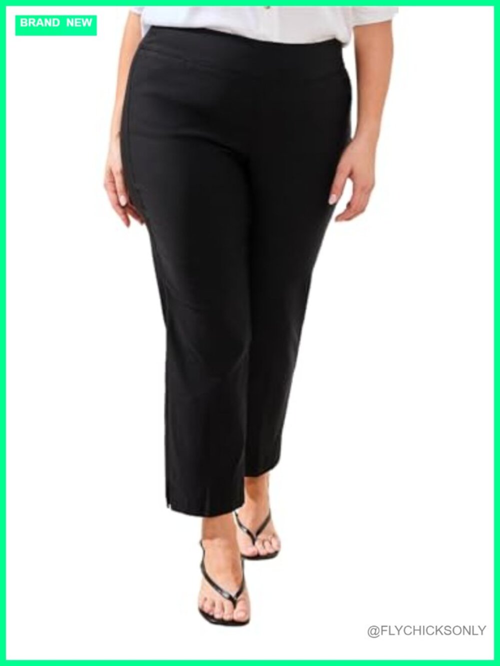 Tribal Pull-On Stretch Slimming Ankle Pants with Flatten It Tummy Control